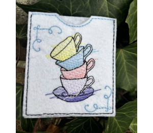 2€ ZUSATZTÜRCHEN 18. Dezember - Stickserie - ITH Teebeutel Verpackung